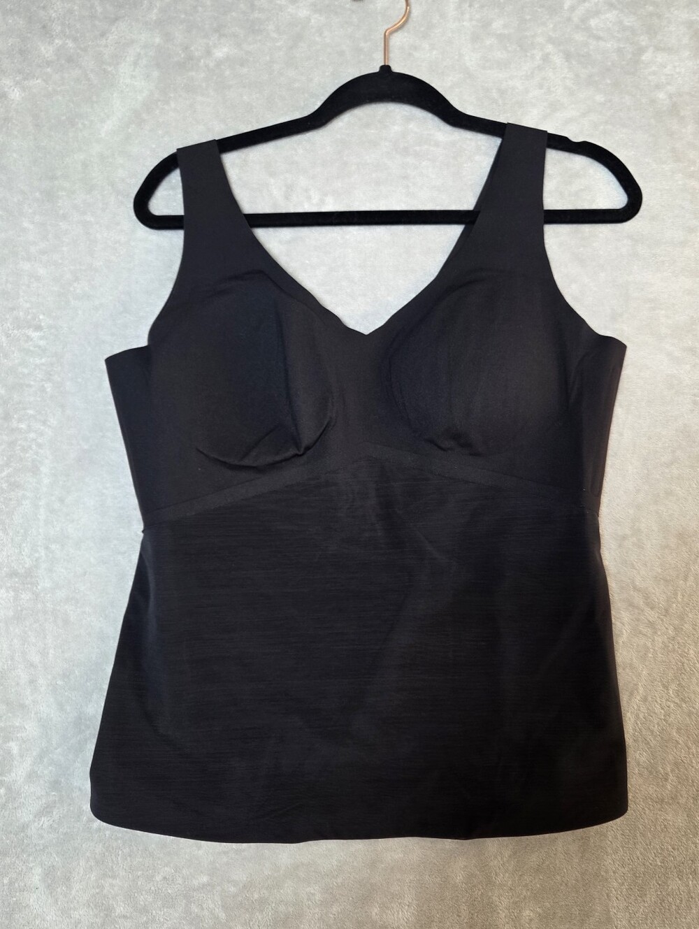 HoneyLove Liftwear Tank 1X Black Camisole Removable Pads Shapewear